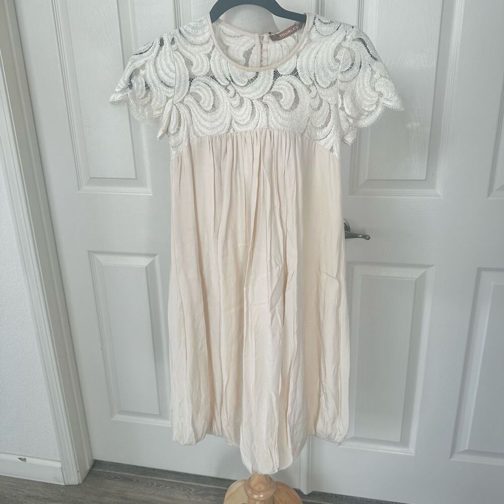 Thurley cream lace short sleeve bubble dress